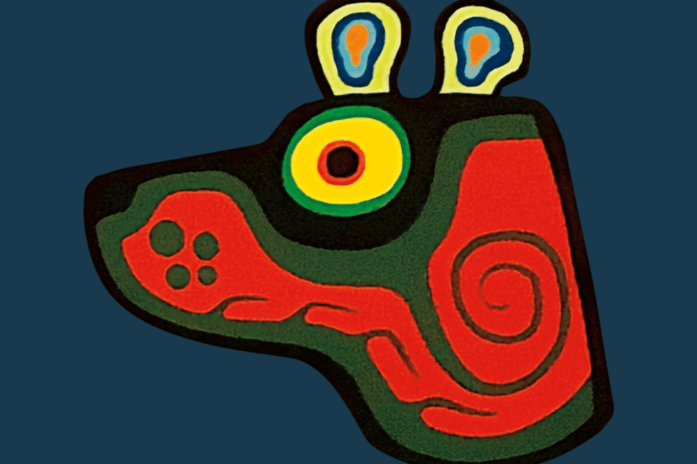 Bear head red art
